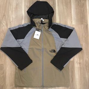 The North Face Black and Tan Hooded Windbreaker
